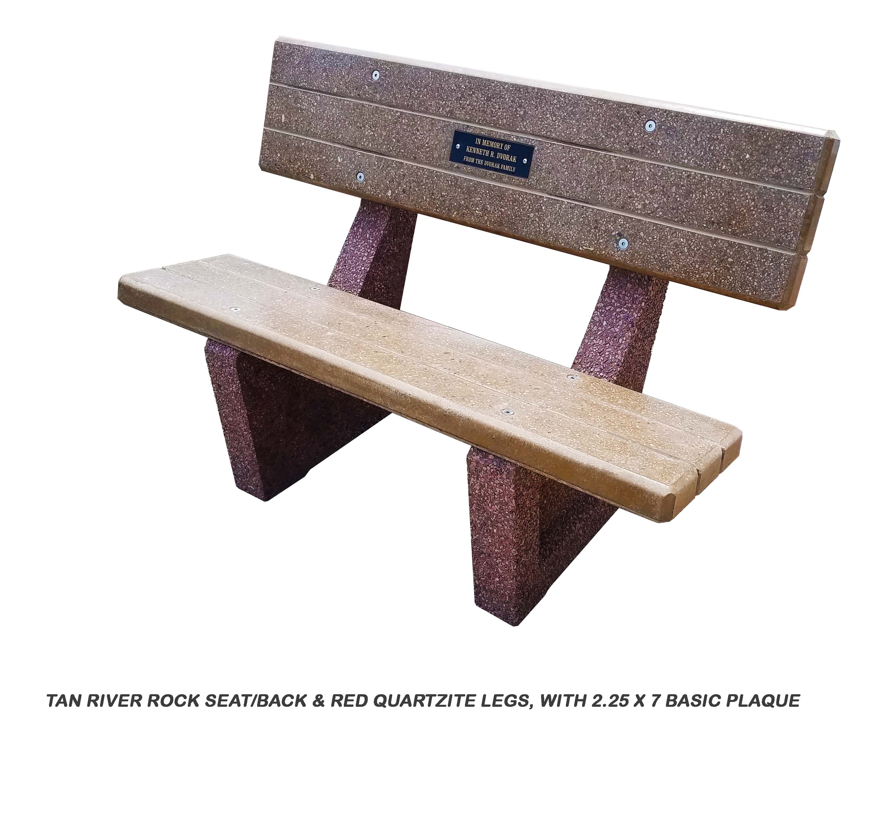 48" HeavyDuty Concrete Bench with Backrest Bohlmann Quality Products